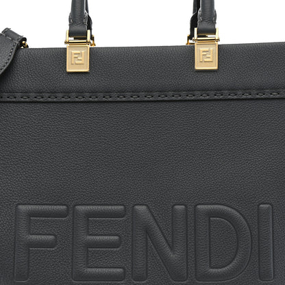 Fendi Vitello Cher Logo Debossed Medium Fendi Sunshine Shopper Tote Real Tempesta 8 of 10