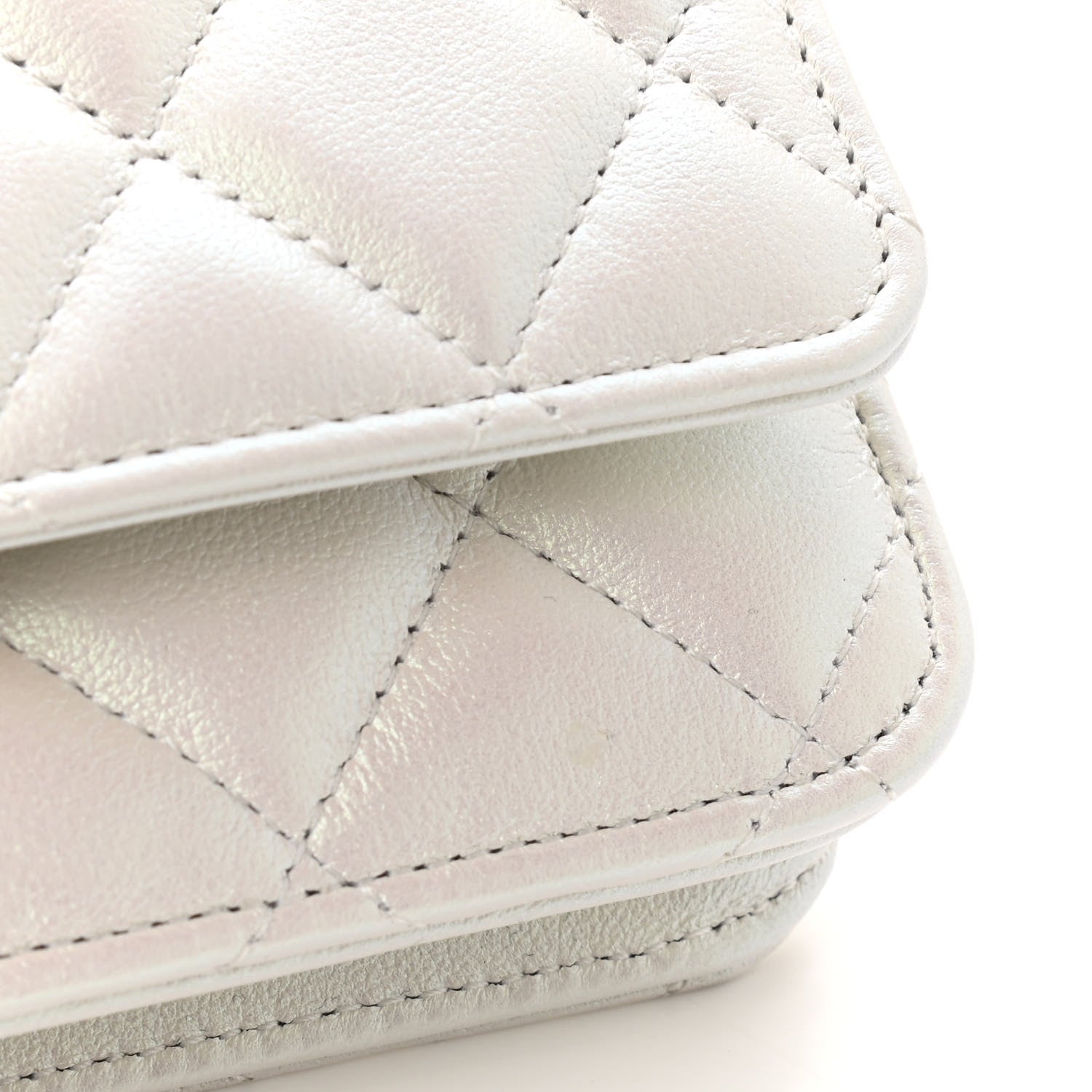 Chanel Lambskin Quilted Coco Bow Wallet On Chain WOC White 11 of 12
