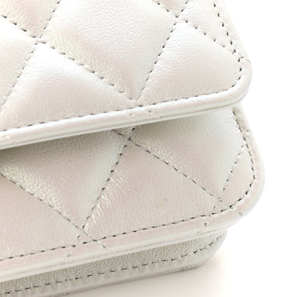 Chanel Lambskin Quilted Coco Bow Wallet On Chain WOC White 11 of 12