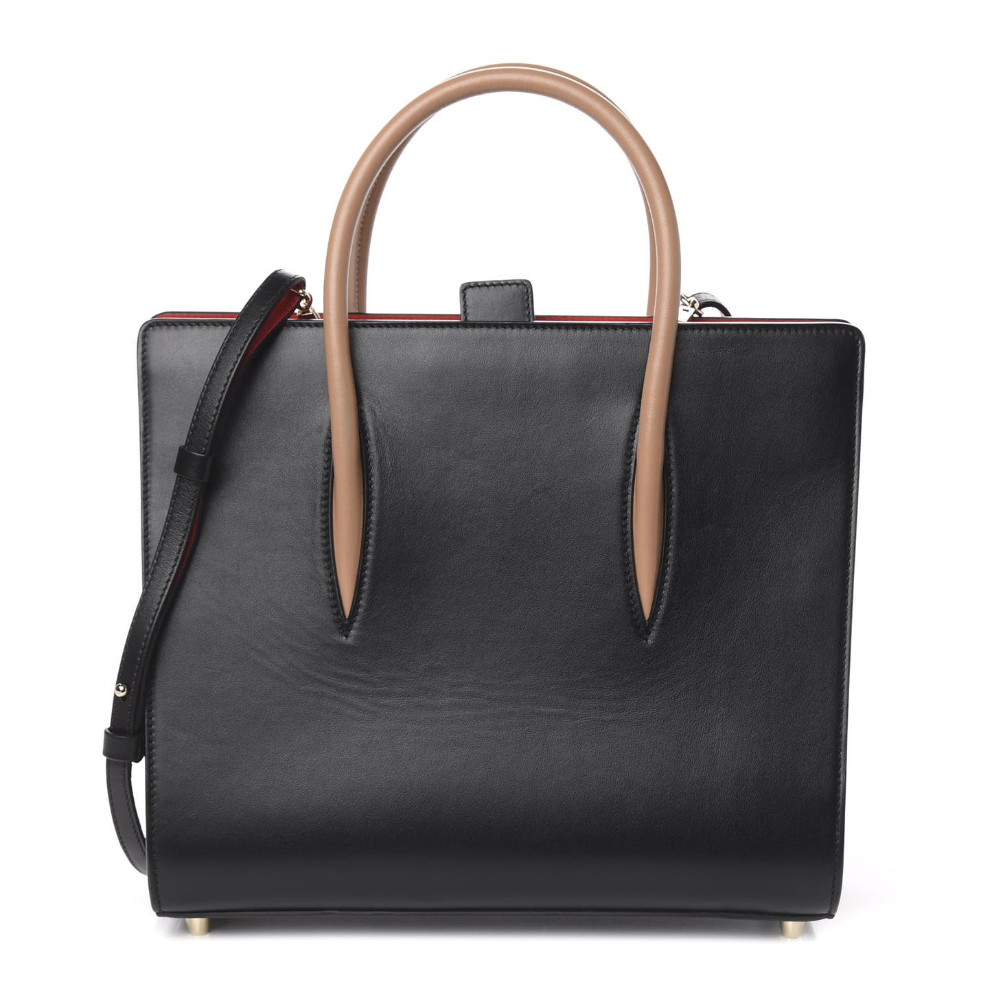 Calfskin Patent Leopard Spiked Large Paloma Black