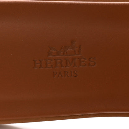 Hermes Box Calfskin Oran Sandals 38 Gold 6 of 10