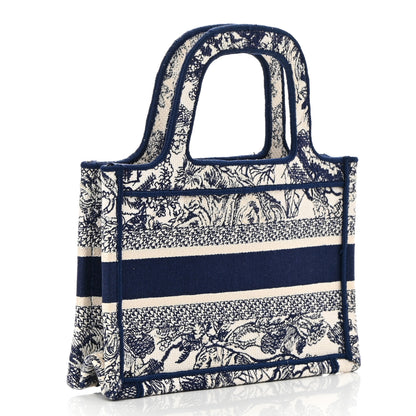 Christian Dior Canvas Embroidered Mini Toile De Jouy Book Tote Blue 3 of 12