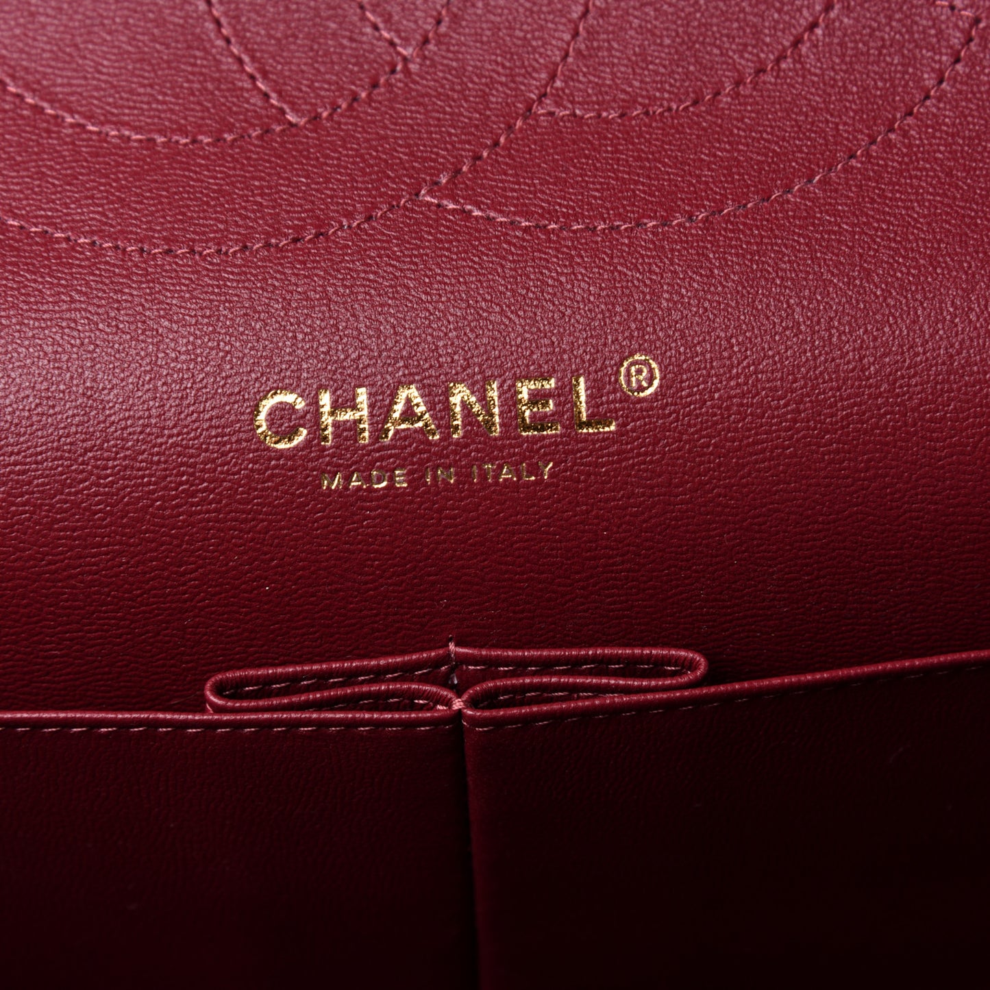Lambskin Quilted Jumbo Double Flap Burgundy