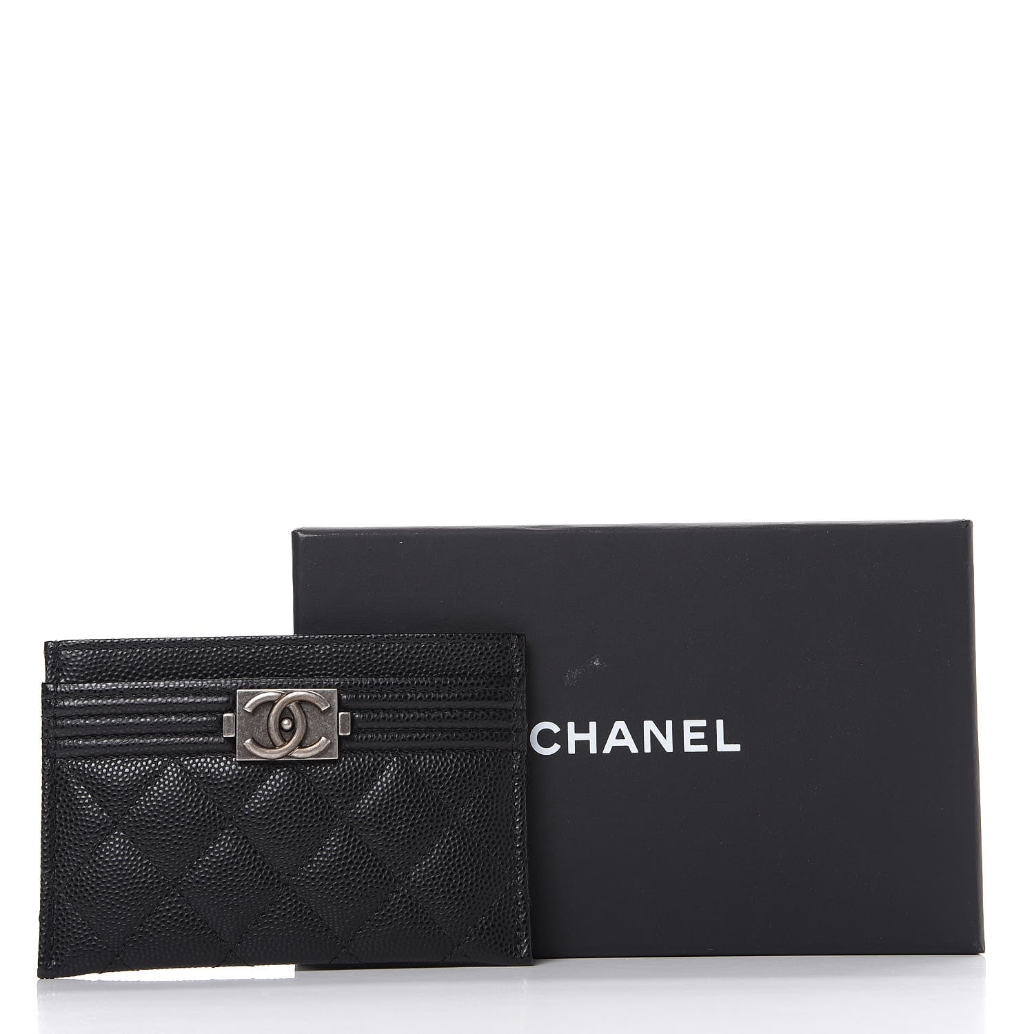 Chanel Caviar Quilted Boy Card Holder Black 10 of 10