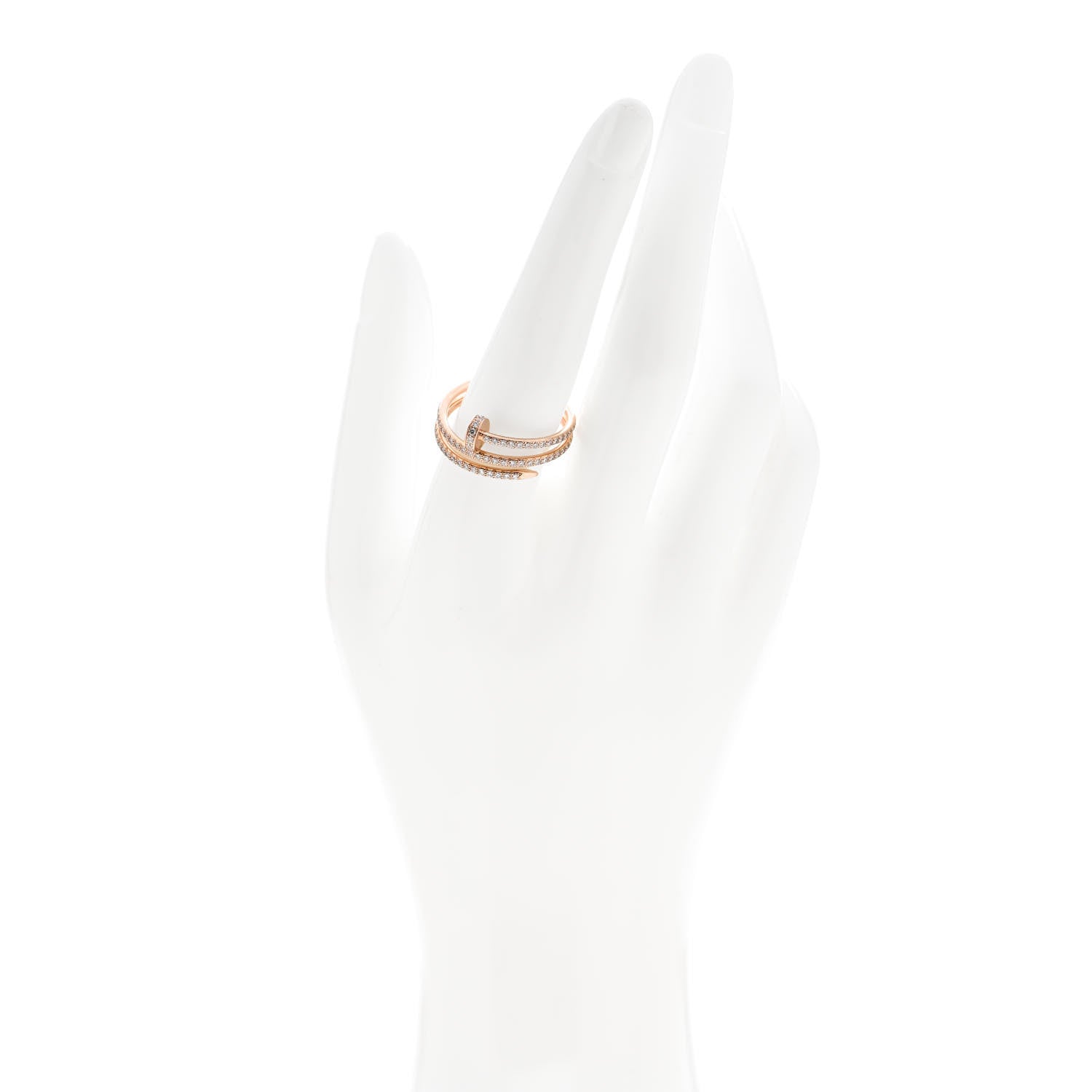 Cartier 18K Pink Gold Diamond Double Juste Un Clou Paved Ring 60 9 2 of 4