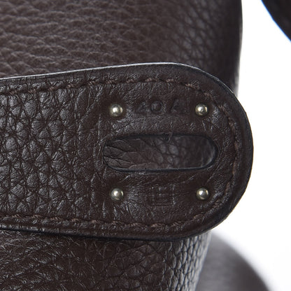 Hermes Taurillon Clemence Lindy 45 Chocolate 6 of 11