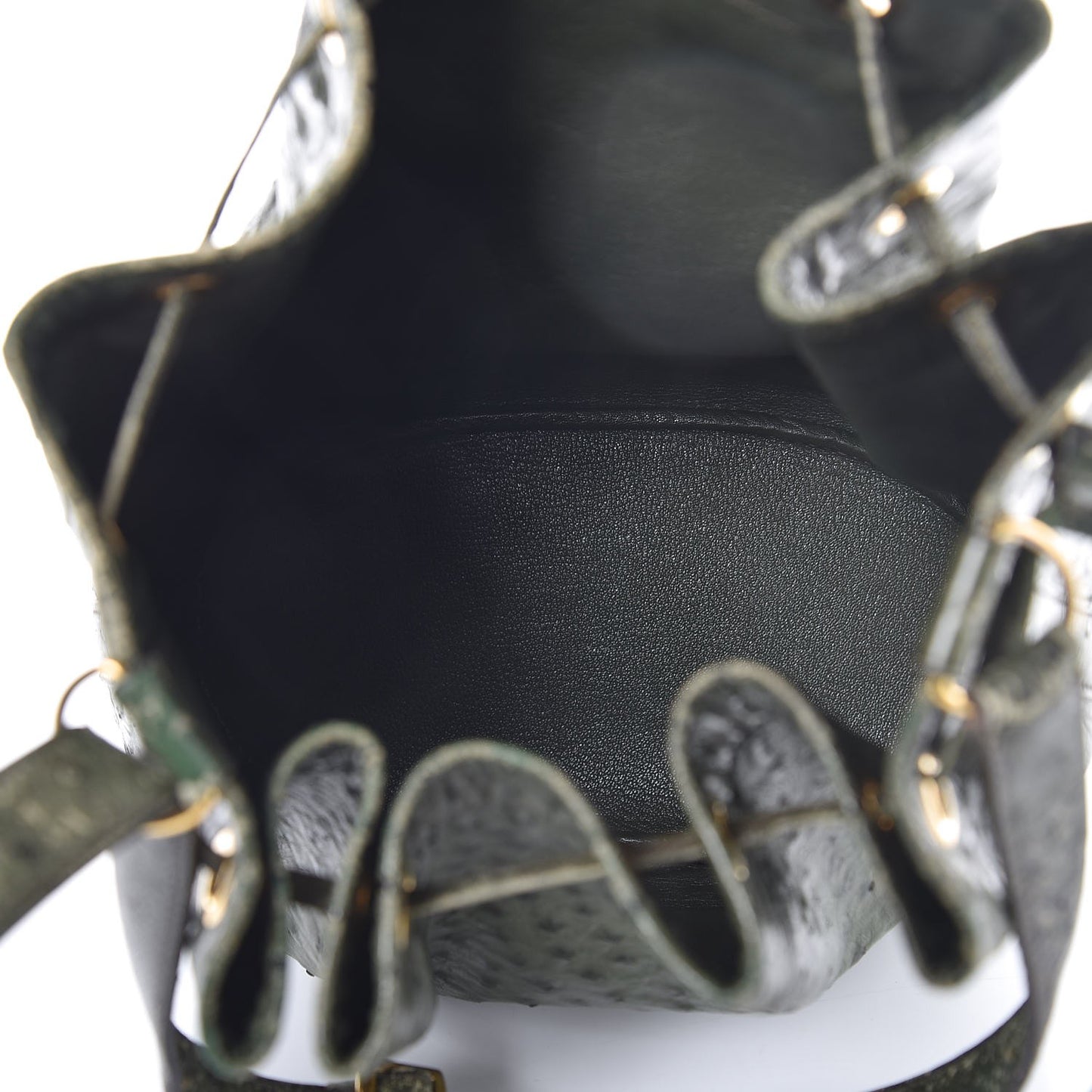 Ostrich Market Drawstring Bag 28 Vert Olive