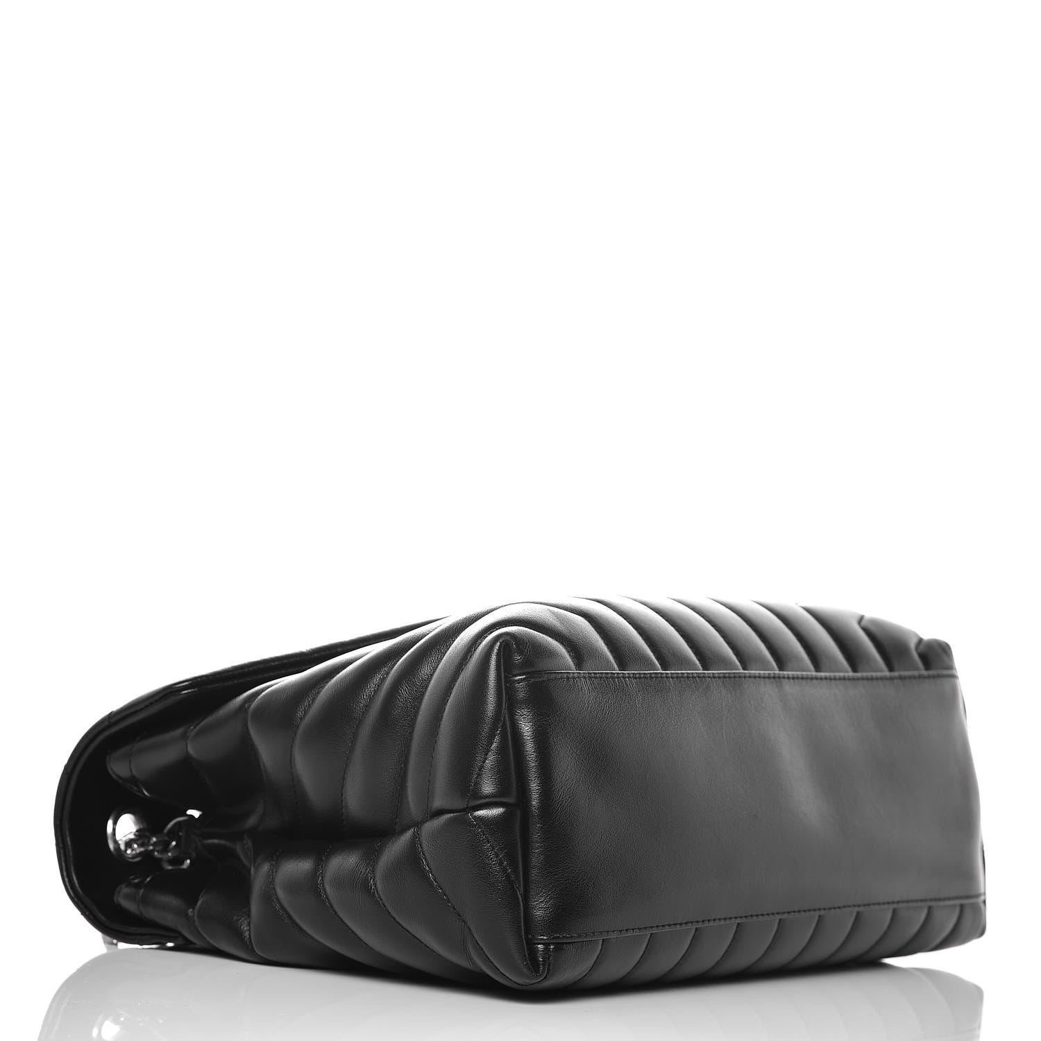 Saint Laurent Calfskin Y Quilted Monogram Medium Loulou Chain Satchel Black 4 of 7