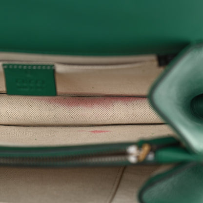 Gucci Moon Calfskin Web Medium Dionysus Bamboo Top Handle Bag Emerald Blue Hibiscus Red 11 of 19