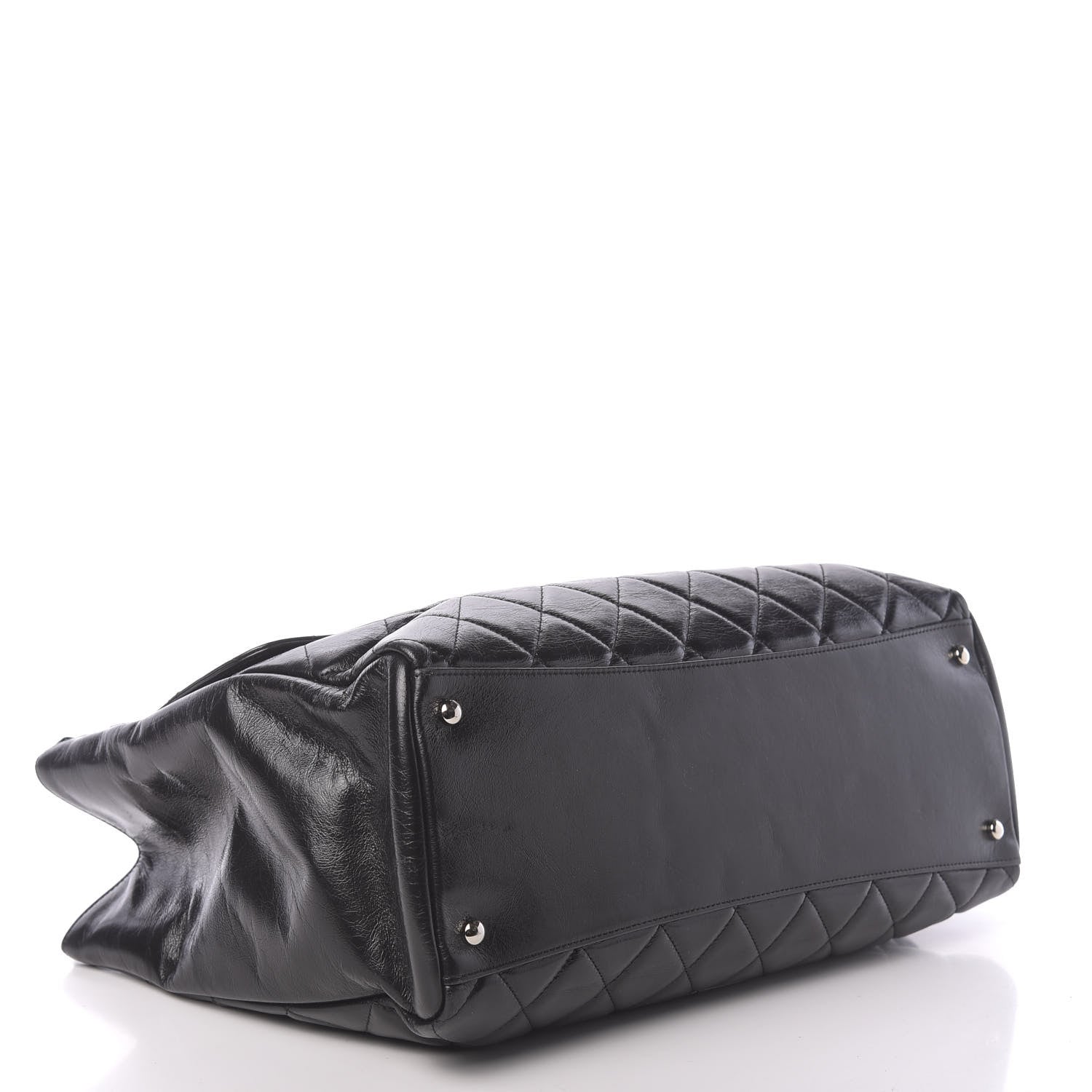 Chanel Glazed Calfskin Quilted Large CC Delivery Tote Black 3 of 9
