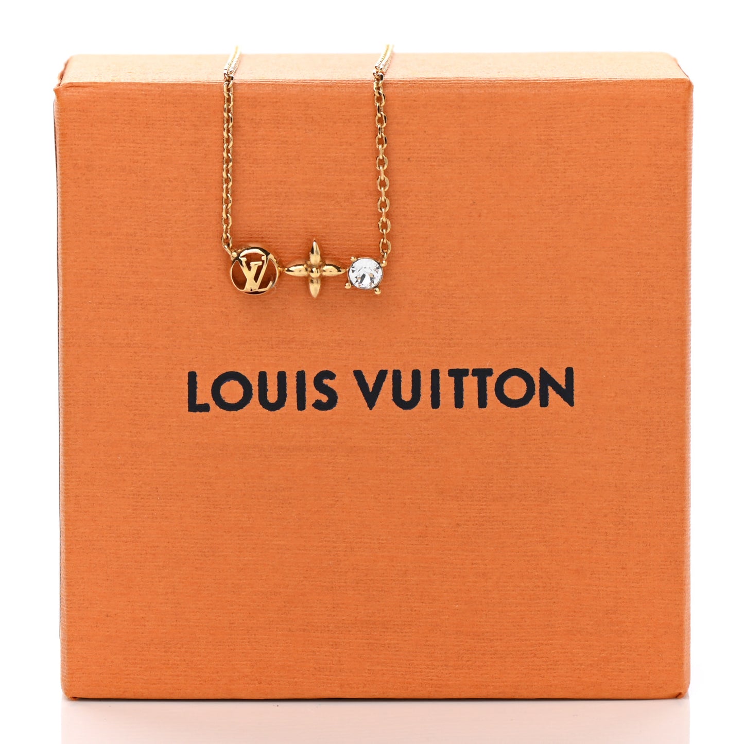 Crystal Petite Louis Necklace Gold