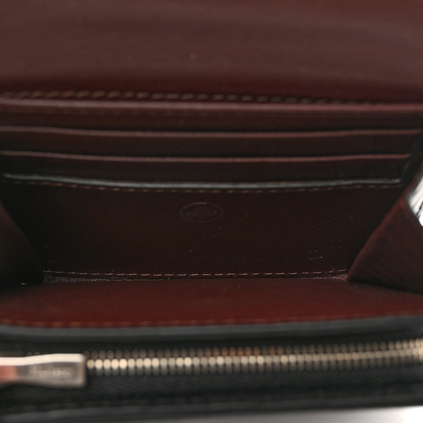 Crocodile Embossed Calfskin Small French Continental Wallet Black
