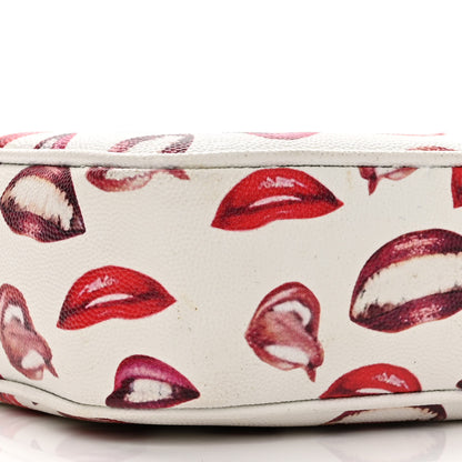 Saint Laurent Grain De Poudre Lips Print Medium Classic Monogram Camera Bag White Red 9 of 12