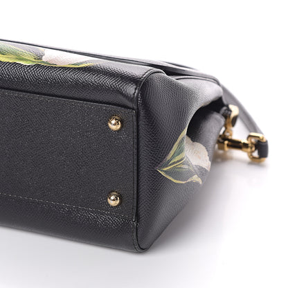 Dolce & Gabbana Dauphine Tulip Print Medium Miss Sicily Satchel Black 8 of 8