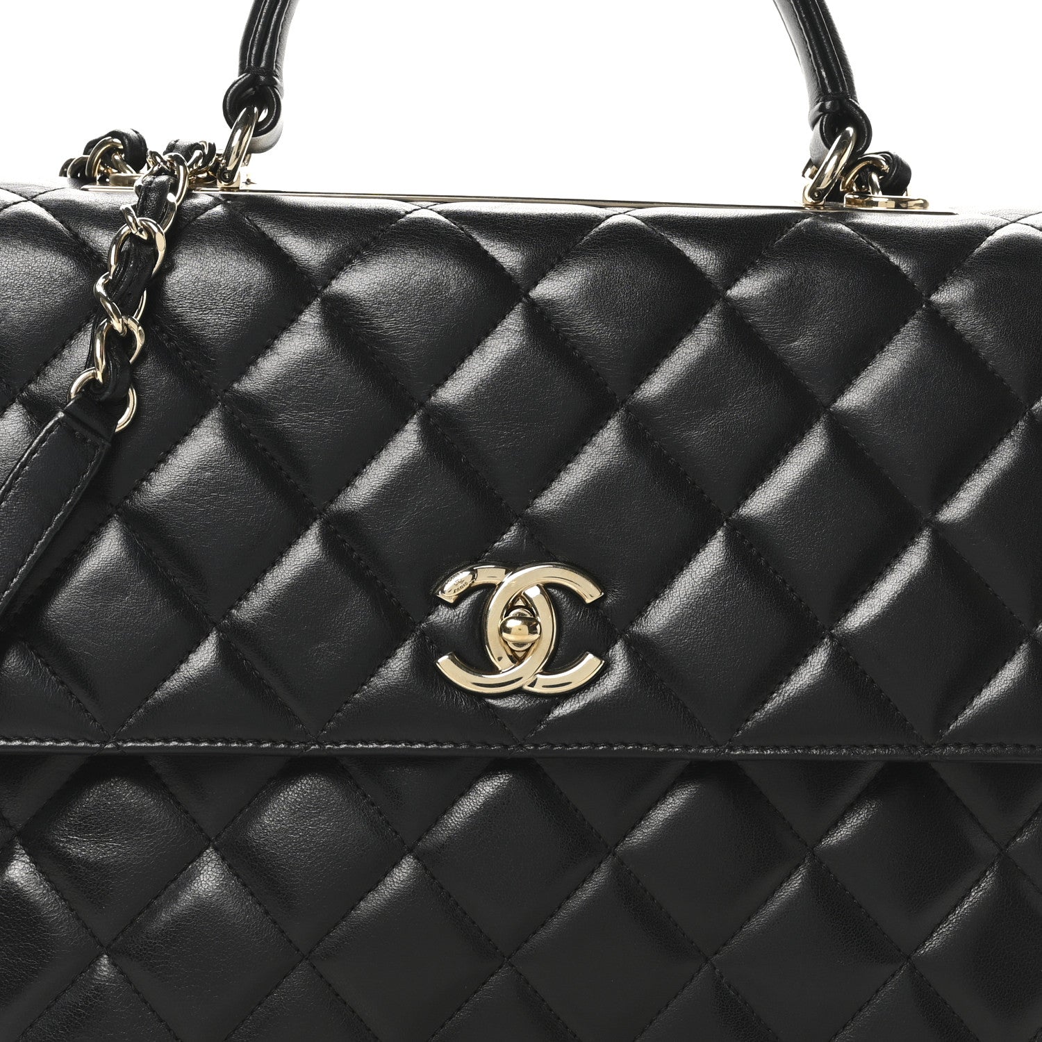 Chanel Lambskin Quilted Large Trendy CC Dual Handle Flap Bag Black 7 of 9