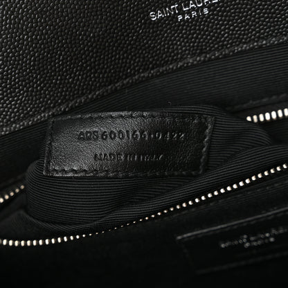 Saint Laurent Grain De Poudre Textured Mixed Matelasse Large Triquilt Monogram Satchel Black 6 of 12