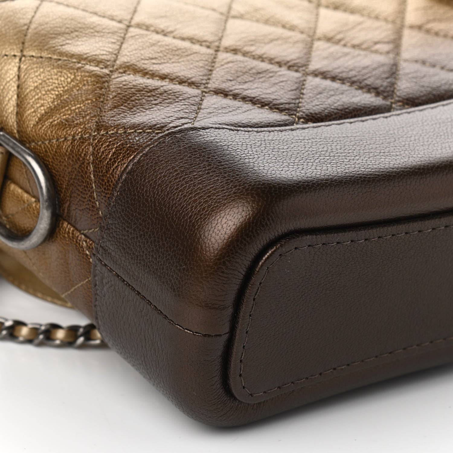 Chanel Metallic Goatskin Quilted Small Gabrielle Hobo Gold Bronze 16 of 17