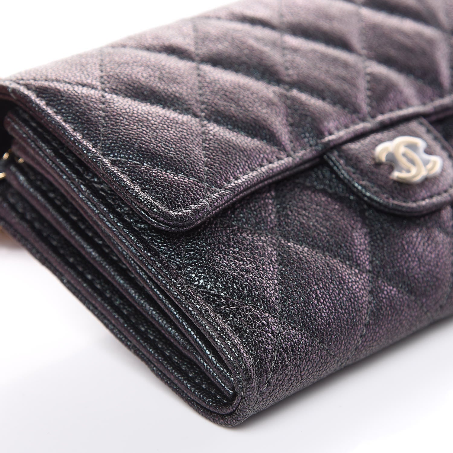 Chanel Iridescent Caviar Quilted Classic Clutch With Chain Black 9 of 11
