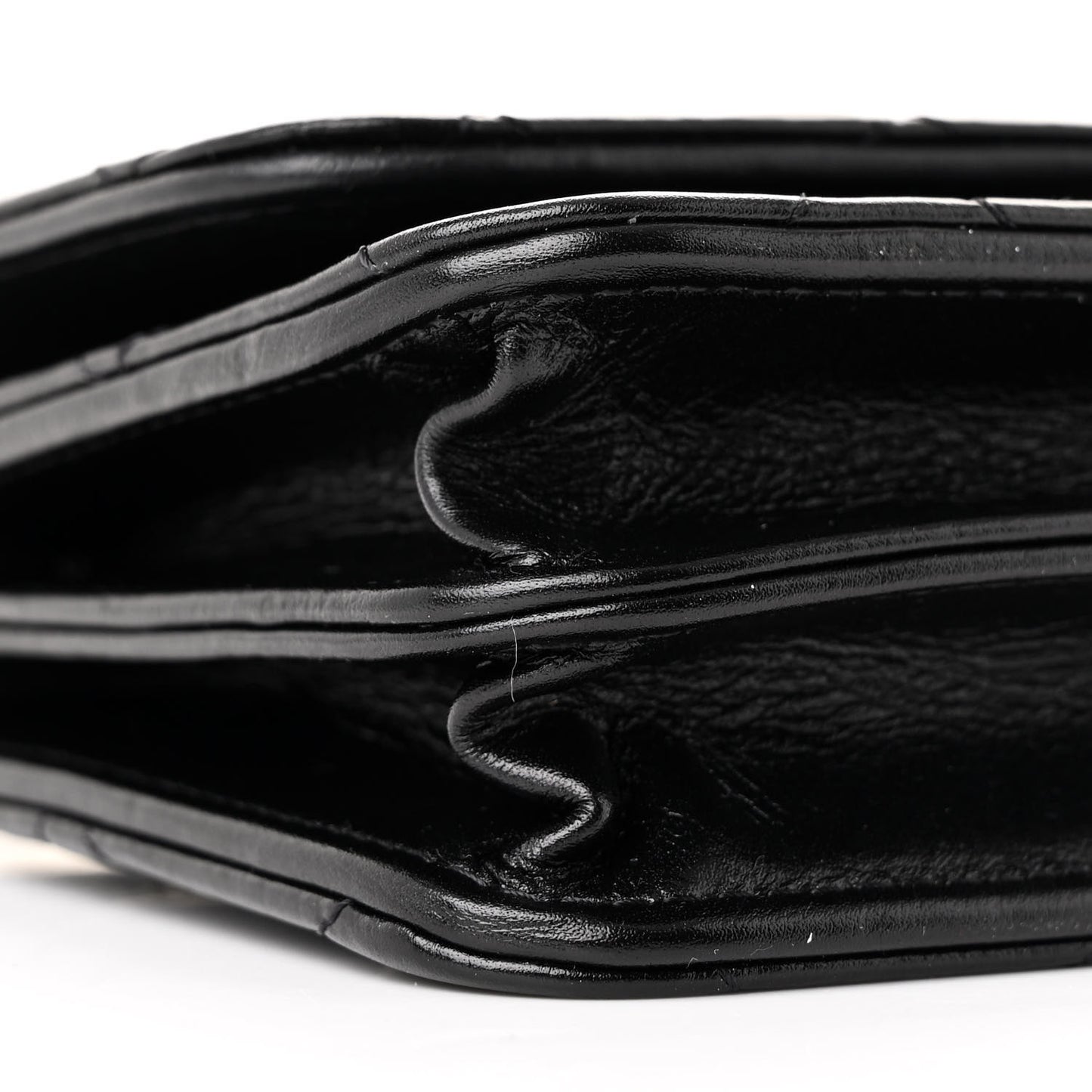 Calfskin Quilted Mini Maxi Pearls Wallet On Chain WOC Black