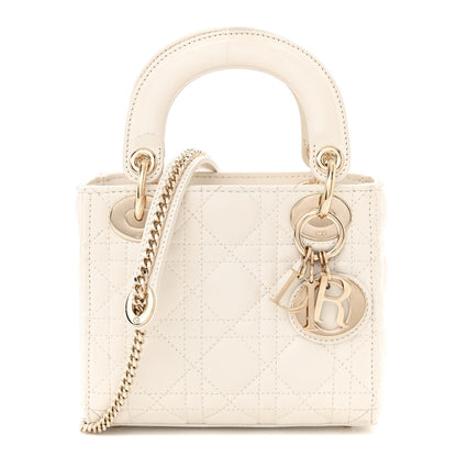 Christian Dior Lambskin Cannage Mini Lady Dior Latte 1 of 14
