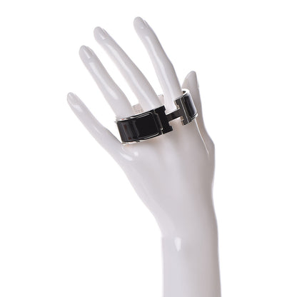 Hermes Enamel Wide Clic Clac H Bracelet GM Black 2 of 5