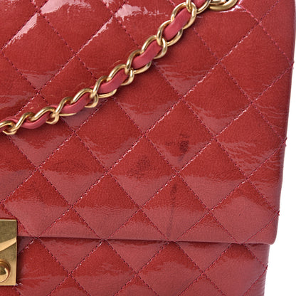 Chanel Patent Quilted 3 Pocket Accordion Flap Dark Pink 9 of 12