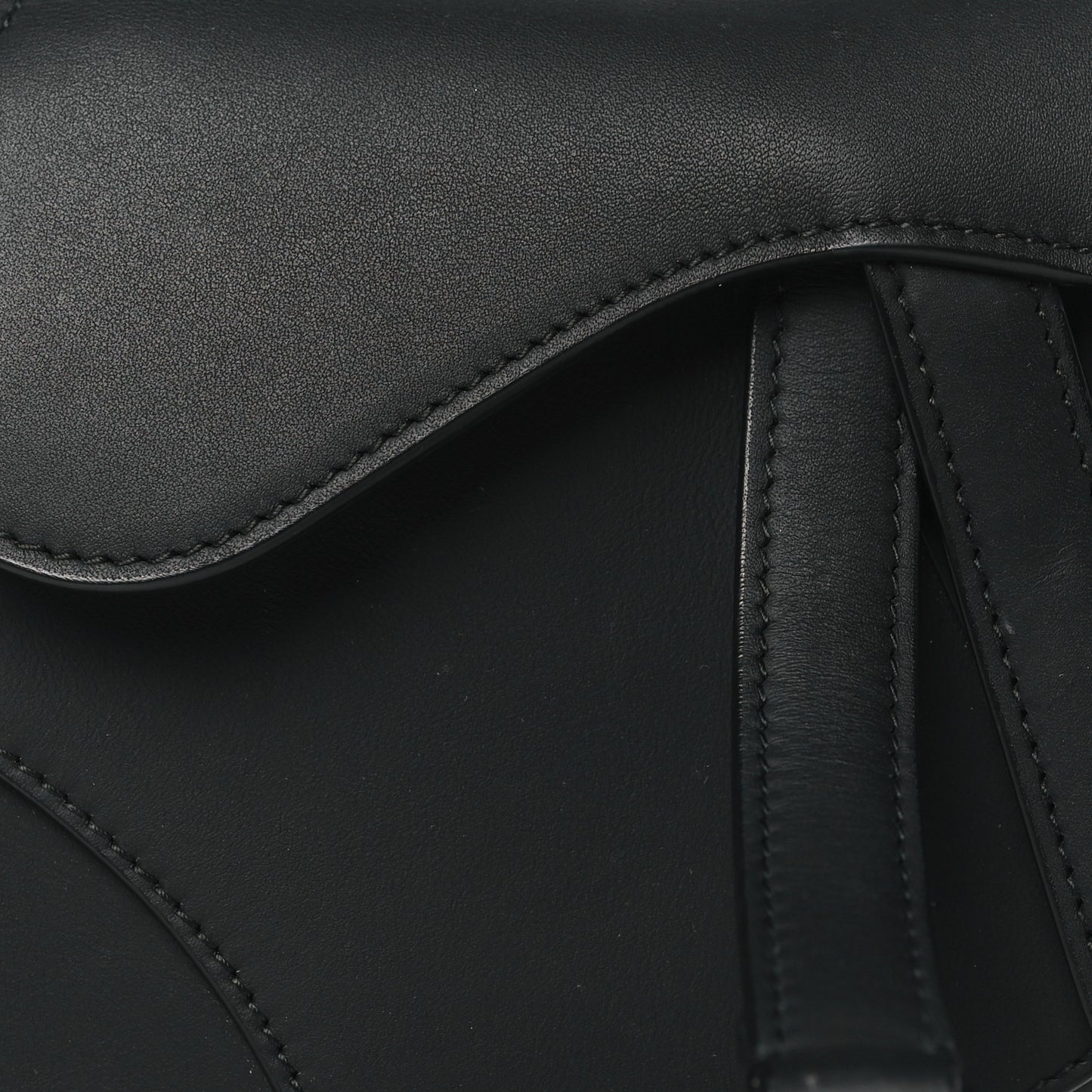 Ultra Matte Calfskin Mini Saddle Bag Black