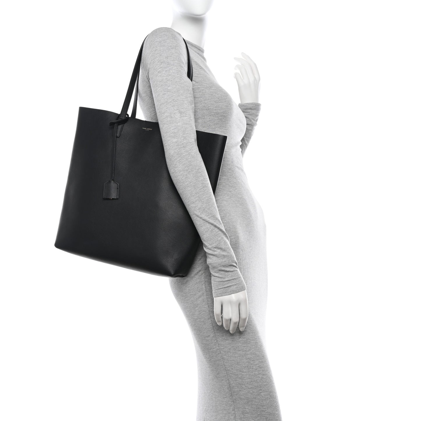 Calfskin Medium Shopping Tote Black