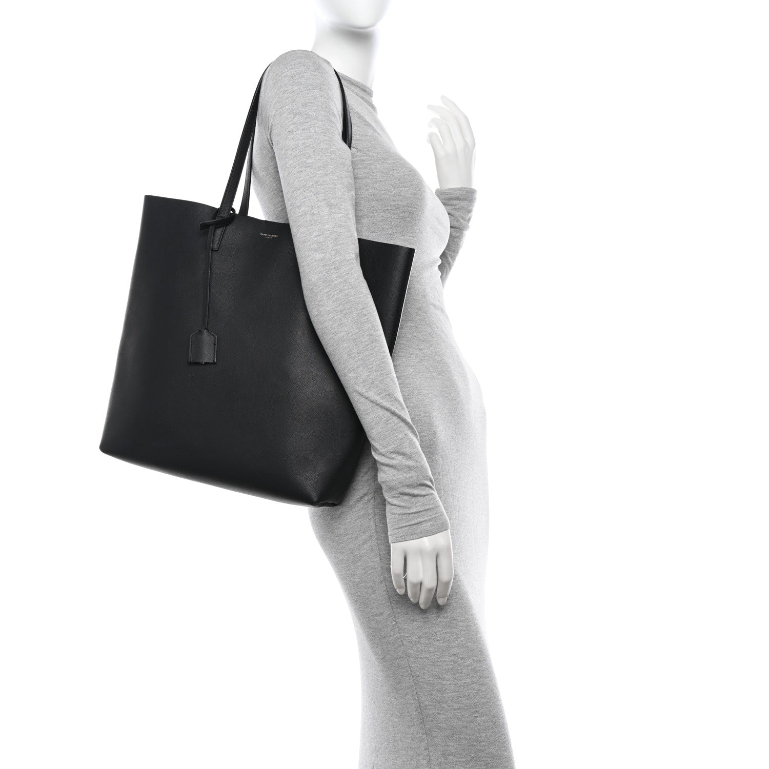 Saint Laurent Calfskin Medium Shopping Tote Black 2 of 12