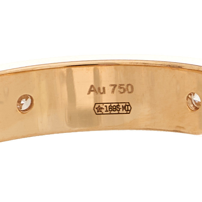 Gucci 18K Rose Gold Diamond Icon Band Ring 58 8.5 7 of 9
