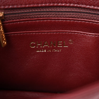 Chanel Caviar Quilted Mini Rectangular Flap Dark Red 6 of 11