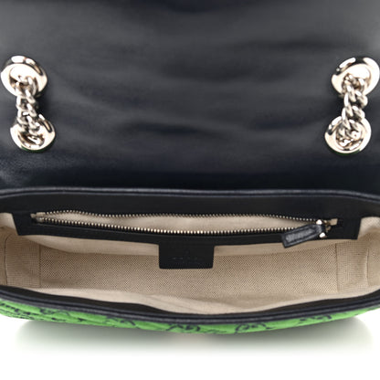 Gucci Monogram Multicolor Matelasse Diagonal Small GG Marmont Shoulder Bag Green Blue 4 of 9