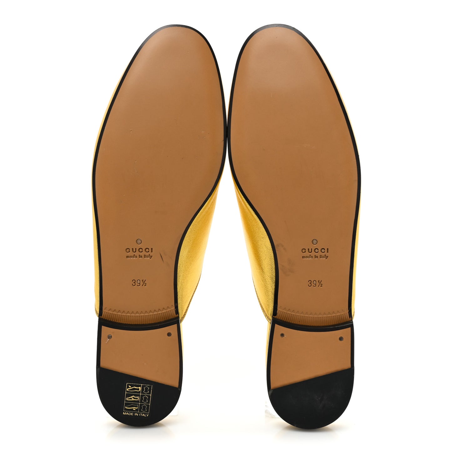 Metallic Nappa Womens Princetown Slippers 39.5 Gold