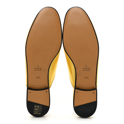 Gucci Metallic Nappa Womens Princetown Slippers 39.5 Gold 5 of 11
