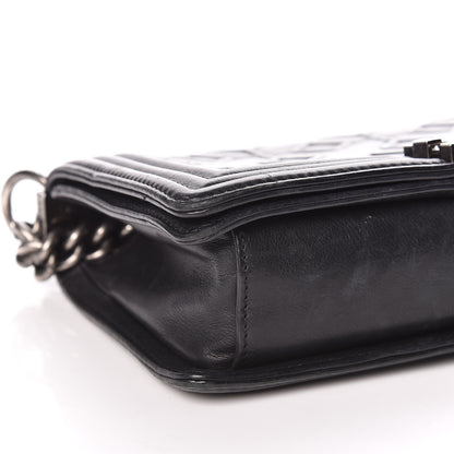 Chanel Calfskin Crystal Embossed Medium Boy Flap Black 8 of 15