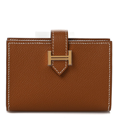 Hermes Epsom Bearn Card Holder Wallet Gold 1 of 7