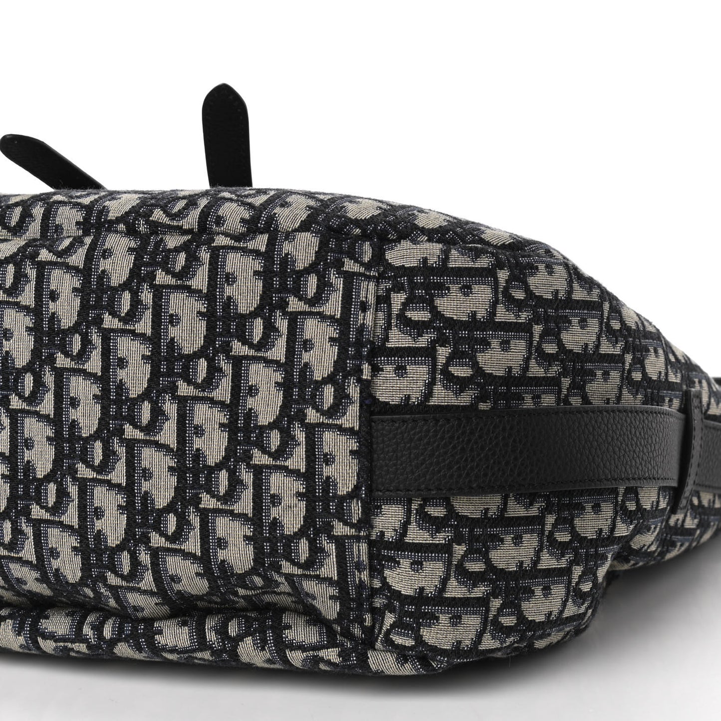 Oblique Soft Saddle Bag Beige Black