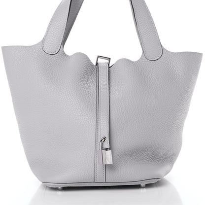 Hermes Taurillon Clemence Picotin Lock 22 MM Bleu Glacier 8 of 12