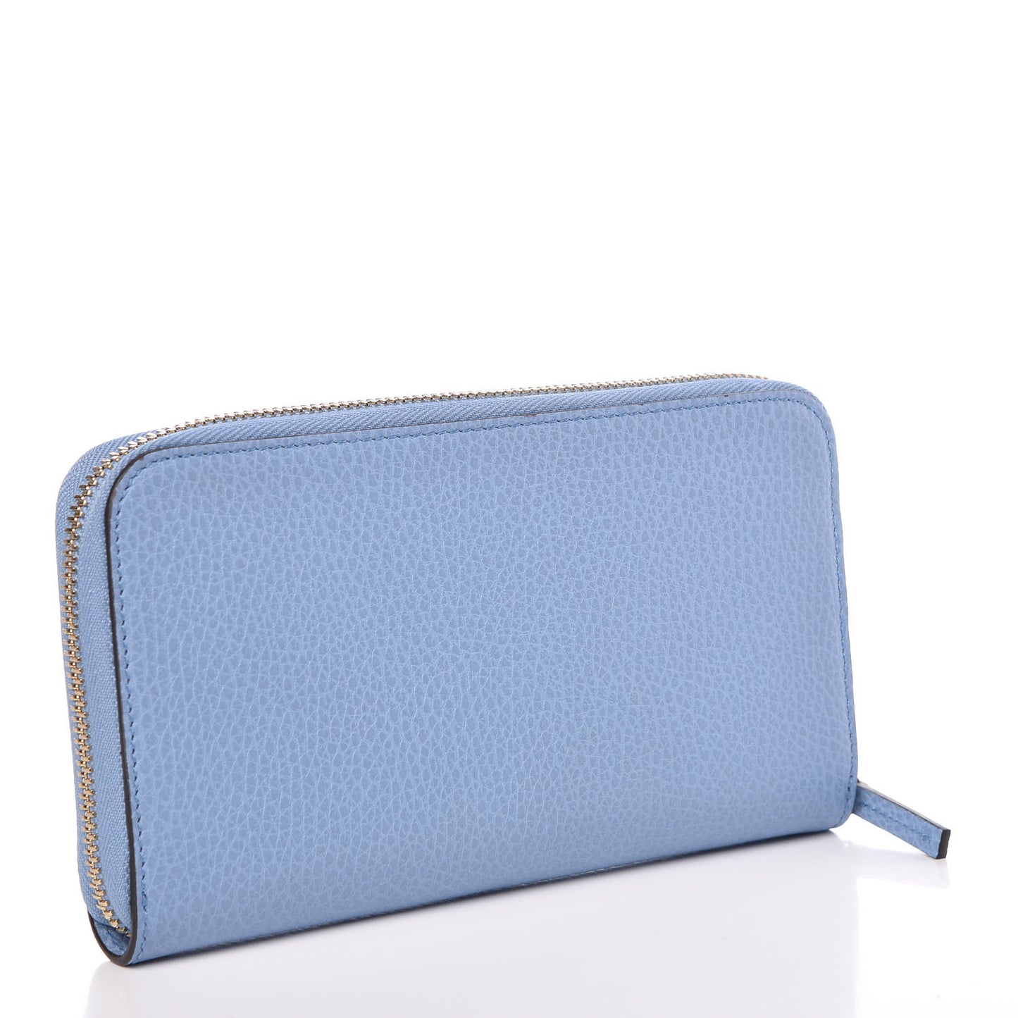 Dollar Calfskin GG Zip Around Wallet Mineral Blue