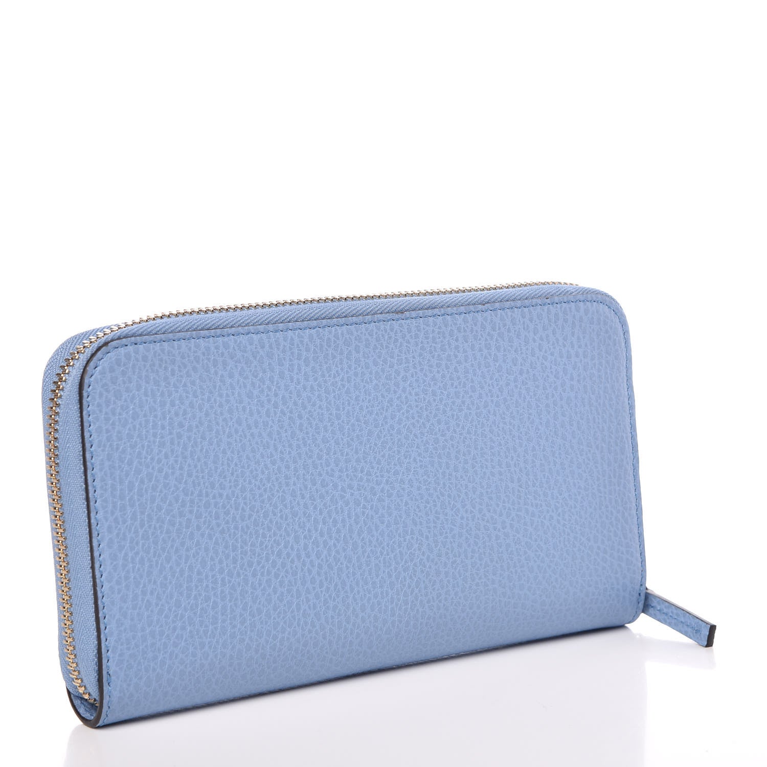 Gucci Dollar Calfskin GG Zip Around Wallet Mineral Blue 3 of 9
