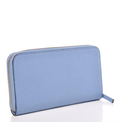 Gucci Dollar Calfskin GG Zip Around Wallet Mineral Blue 3 of 9