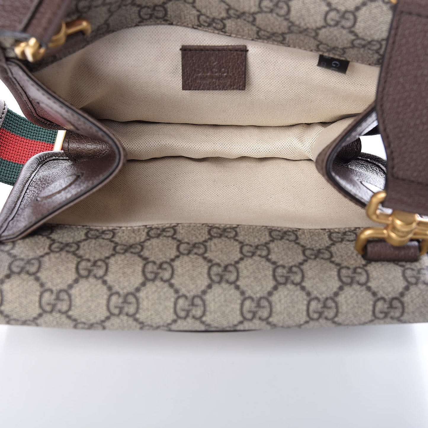 GG Supreme Monogram Web Small Neo Vintage Double Flap Messenger Bag Beige New Acero