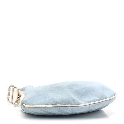 Fendi Canvas Zebra Print Small Oyster Celeste 4 of 16