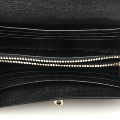 Hermes Shiny Alligator Kelly Longue Wallet Black 5 of 7