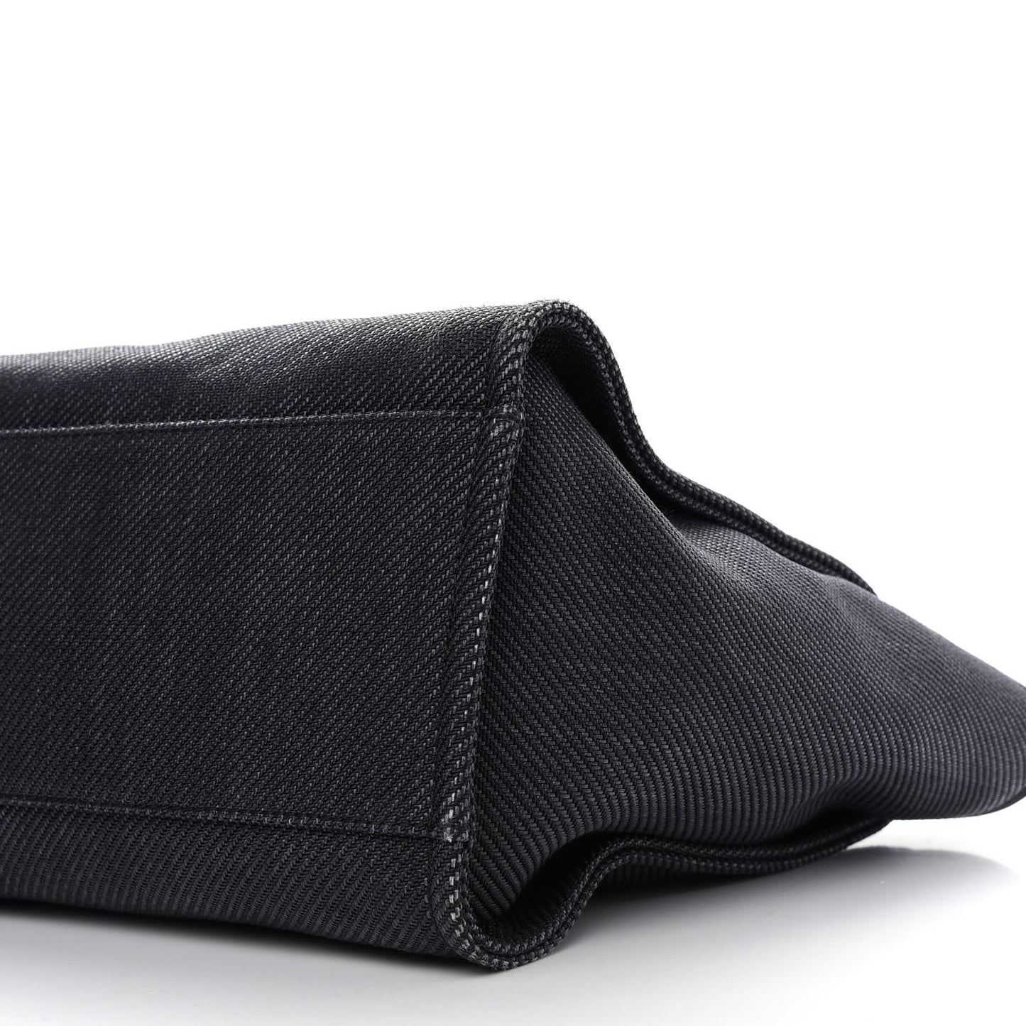 Mixed Fibers Calfskin Medium Deauville Tote Black