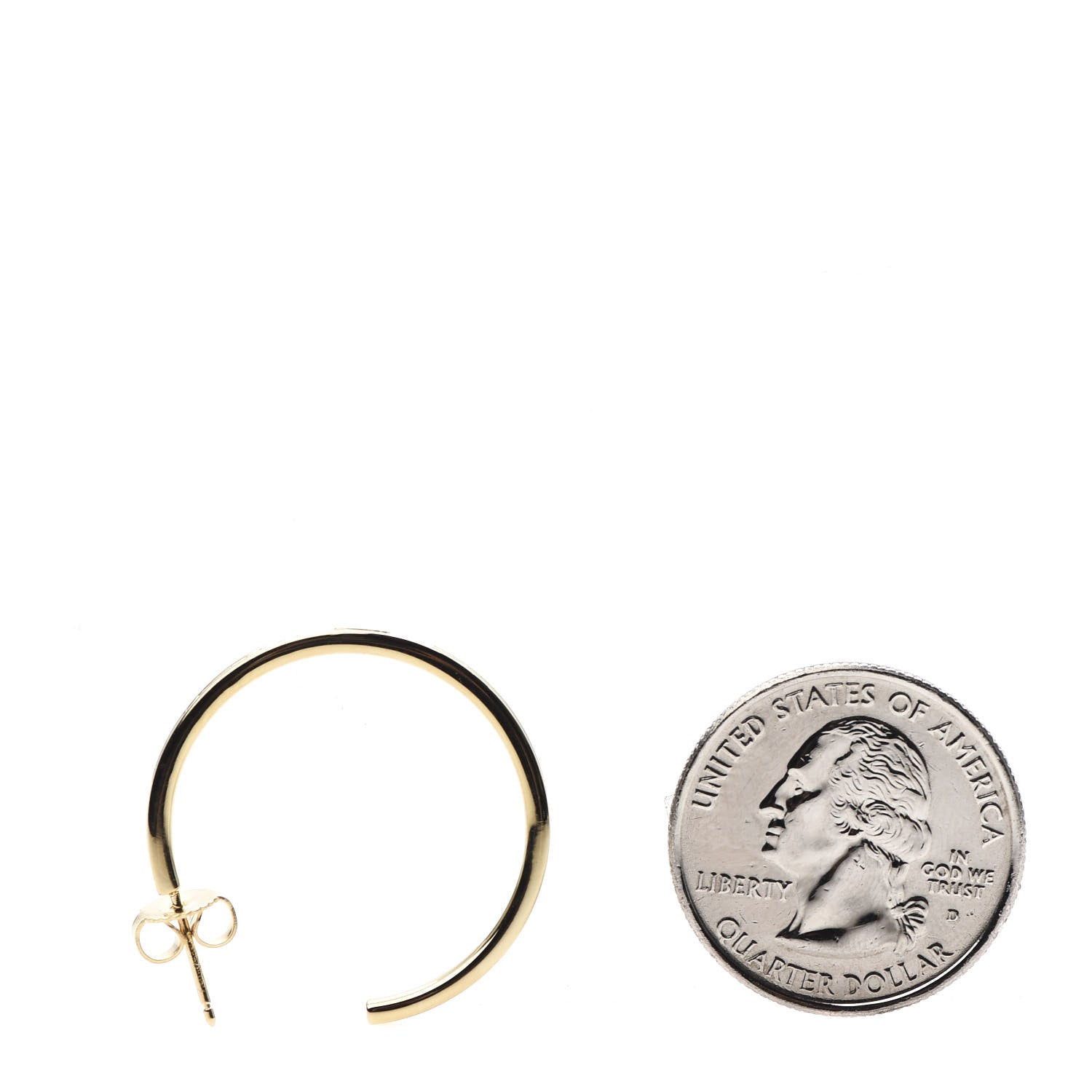 Tiffany 18K Yellow Gold Narrow 1837 Hoop Earrings 2 of 6