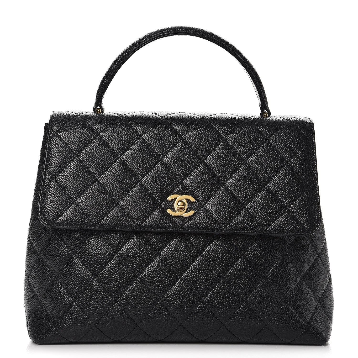 Chanel Caviar Quilted Jumbo Kelly Flap Black 1 of 9