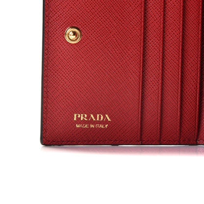 Prada X UNIVERSAL STUDIOS Saffiano Frankenstein Rose Coin Case Card Holder Wallet Lacca 5 of 7