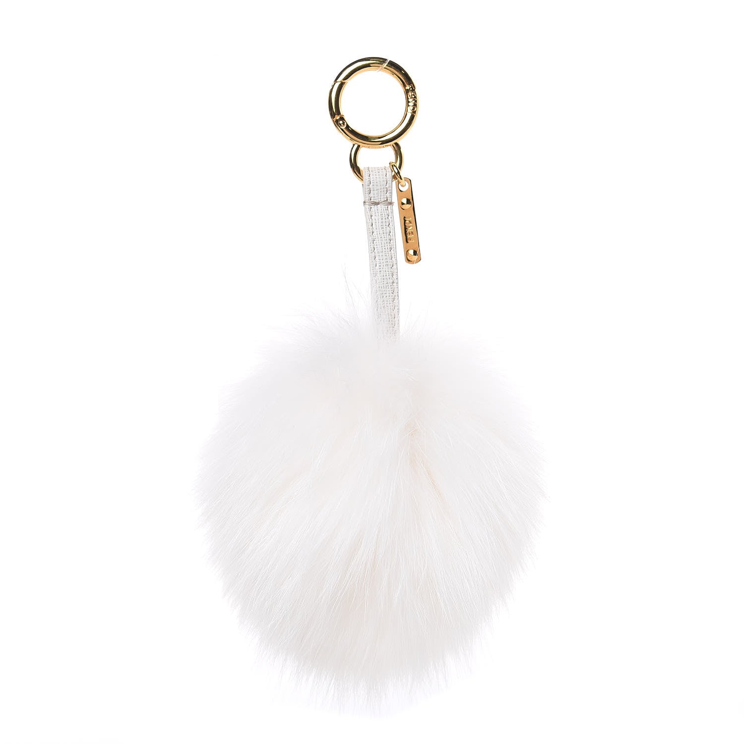 Fendi Fox Fur Pom Pom Bag Charm White 1 of 3