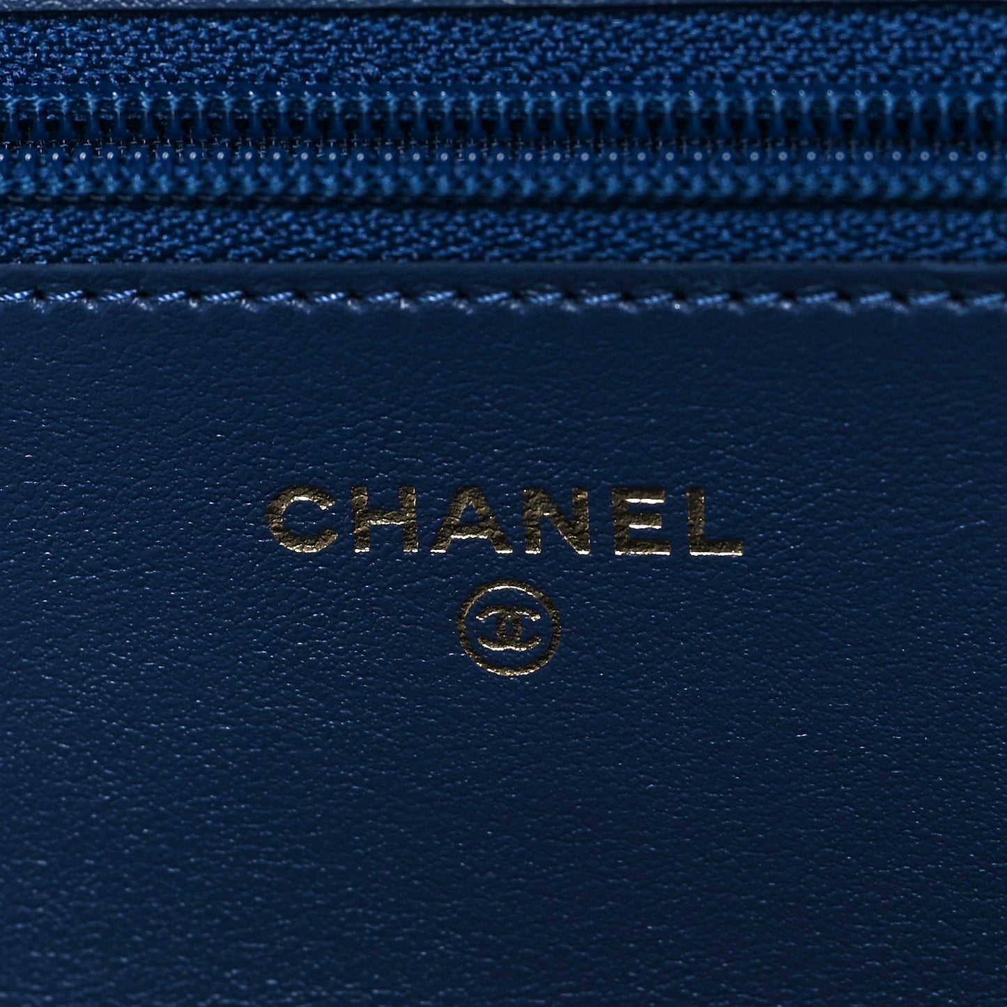 Denim Quilted Coco Wallet On Chain WOC Blue